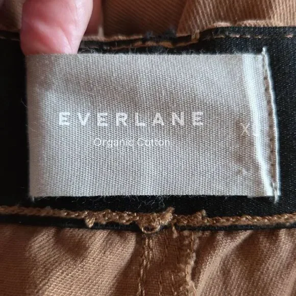 EVERLANE Organic Cotton Canvas Drawstring Shorts Rust XLarge - Picture 3 of 5